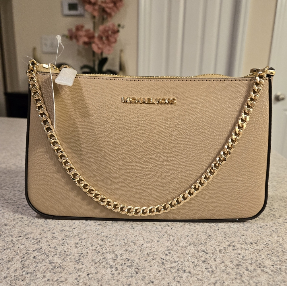 Michael Kors Tan Chain Jet Set Crossbody Bag - Picture 11 of 12
